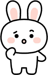 의심하는 토끼 캐릭터 감정 공부 직장인 동물 캐릭터 스티커 일러스트