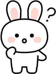 호기심 가득한 토끼 캐릭터 감정 공부 직장인 동물 캐릭터 스티커 일러스트