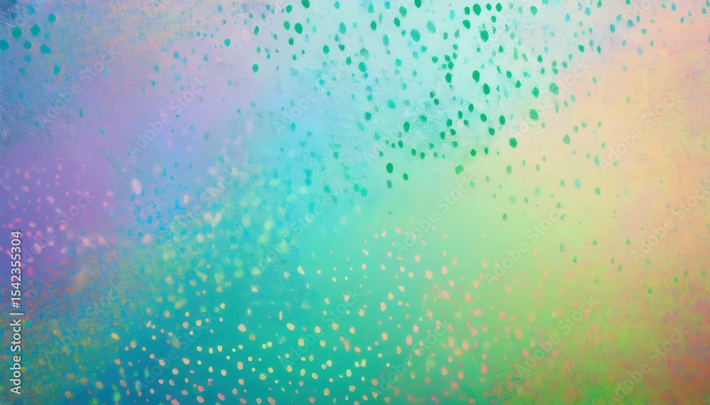 Poster soft pastel abstract with multicolored dotted pattern on textured background in aqua, violet, and pe