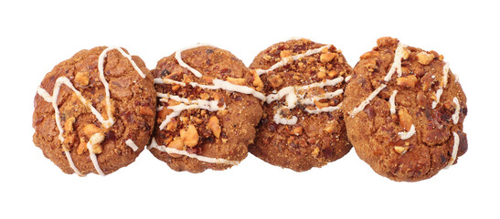 Chocolate chip cookies isolated on transparent background