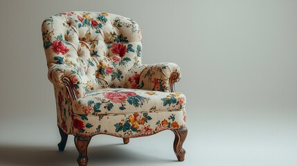 Floral Armchair Elegance: A Vintage Interior Design Classic