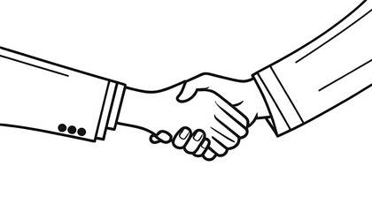 Handshake Outline: Business Agreement Illustration