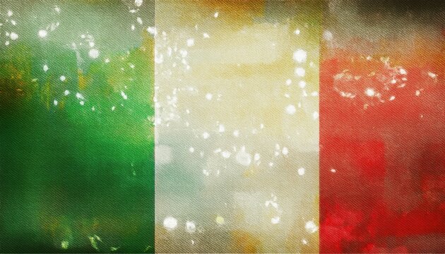 grunge textured italian flag background with vintage canvas effect and paint splatters ideal for branding, print design, web template, or poster art

