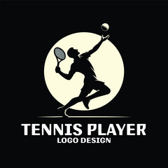 Tennis Player Vector Logo Design