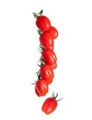 Fresh cherry tomatoes on vine isolated on a white background