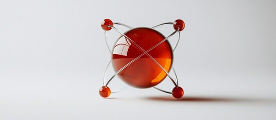 Abstract Atomic Structure: Amber Orb and Silver Orbitals