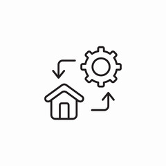 home settings management icon sign vector