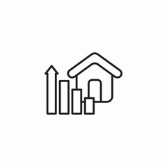 house market growth icon sign vector