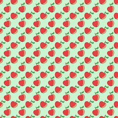 Seamless Pattern of Red Apples