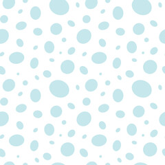 Seamless pattern of blue round shapes on white
