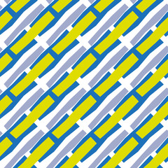 Abstract Geometric Seamless Pattern in Yellow and Blue