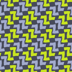 Seamless Geometric Zigzag Pattern in Green and Gray