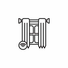 smart curtains icon sign vector
