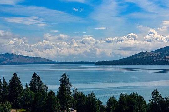 Spring Clouds over Flathead Lake in Northwestern Montana.
