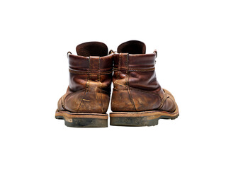 Vintage Brown Leather Boots Well-Worn, Rugged Style