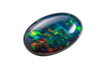 A blue and green gemstone with a black center