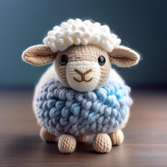Wool Sheep &ndash; Soft Beige Handmade Yarn Animal