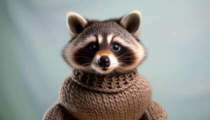 Raccoon &ndash; Animal in Natural Tones with Whitespace