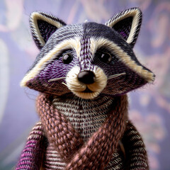 Woolen Raccoon &ndash; Animal in Natural Tones