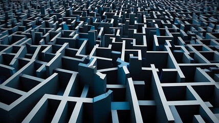 Fototapeta premium Complex 3D Maze Navigating the Intricacies of a Labyrinthine Puzzle