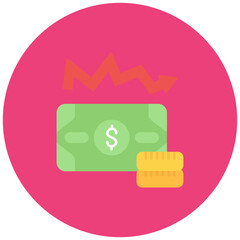 Fototapeta premium Depreciacion icon vector image. Can be used for Accounting.