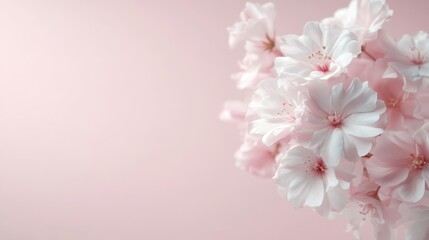 A beautiful bouquet of delicate pink blossoms against a soft pastel background, evoking feelings of tranquility, love, and nature's beauty in full bloom.