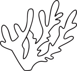 Obraz premium Coral outline vector illustration Hand-drawn art line Great for coloring book, greeting cards, educational material, kids party invitations
