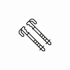 hiking walking poles icon sign vector