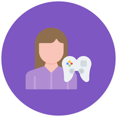 Female Player icon vector image. Can be used for Battle Royale.