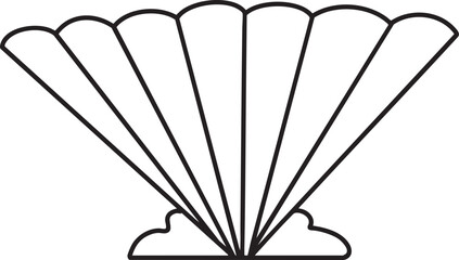 Seashell outline vector illustration Hand-drawn art line Great for coloring book, greeting cards, educational material, kids party invitations