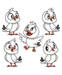 A cute funny-dove Cartoon Character