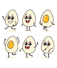 A cute funny-egg Cartoon Character