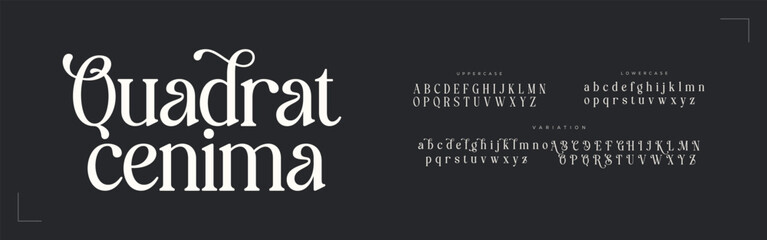 Luxury wedding alphabet  logo font. Decorative wedding vintage retro logos. Minimal luxury font alphabet logo. Vector illustration