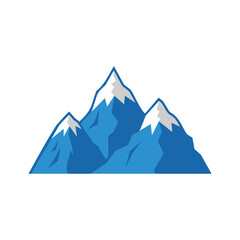 Blue Mountain Icon Vector Snowy Peak, Nature, Adventure, and Outdoor Landscape Symbol