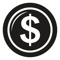 Obraz premium Dollar sing coin money silhouette on White Background