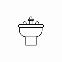 bathroom sink faucet icon sign vector