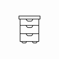 chest drawer cabinet icon sign vector