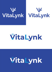 Medical Logo Design V.L. VitaLynk Logo Designs Health care logo icon
