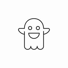 friendly ghost character icon sign vector