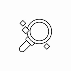 pixel magnifying glass icon sign vector