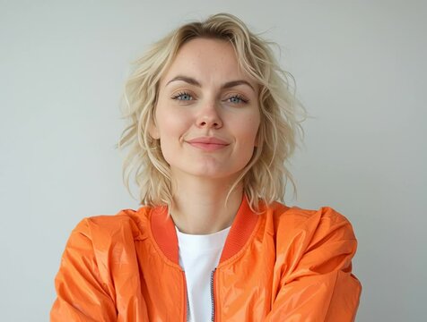 video of an angry smirking blonde woman - generative ai