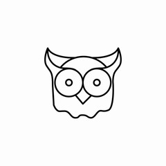 wide eyed owl icon sign vector