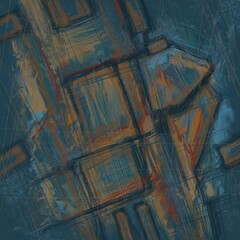 Abstract image for printing. Picture for modern interiors. The picture is painted by hand on a tablet. © neurostructure