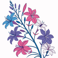 seamless pattern with lobelias