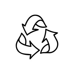 Black And White Recyclable Arrows Circular Symbol Handmade Environment Icon recycle