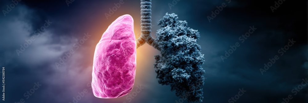 Poster understanding the differences between lung infection and lung cancer with a detailed infographic for