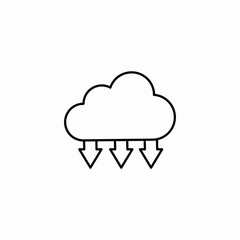 cloud download arrows icon sign vector