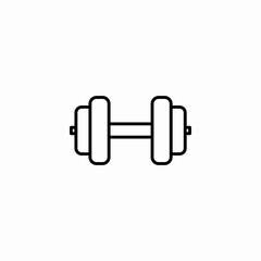 hand held dumbbell icon sign vector