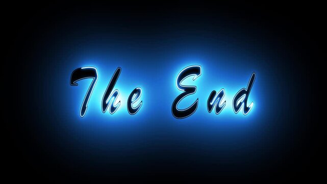 Cinematic Smooth Neon 'The End' Text