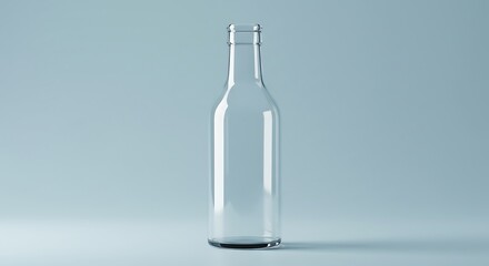 Fototapeta premium Minimalist glass bottle mockup with light background